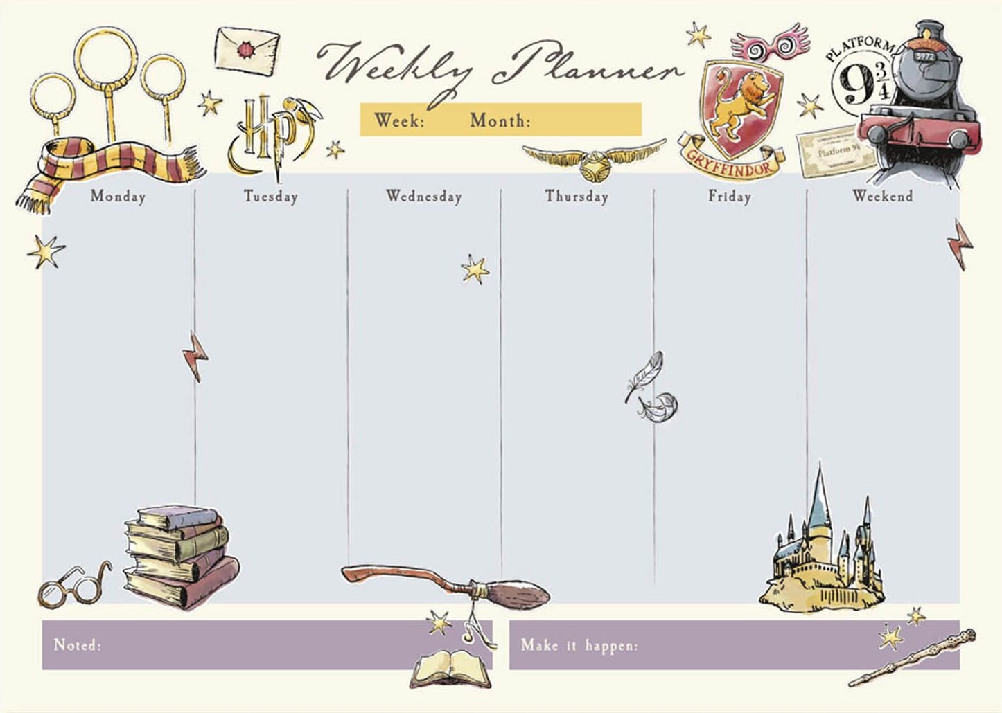 Planer tygodniowy A4 Harry Potter dla dzieci