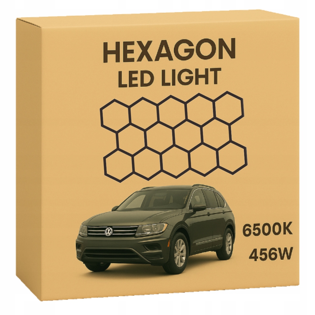 Hexagon 14 czarny Led zestaw 456W 6500K światło do pracy i showroomów