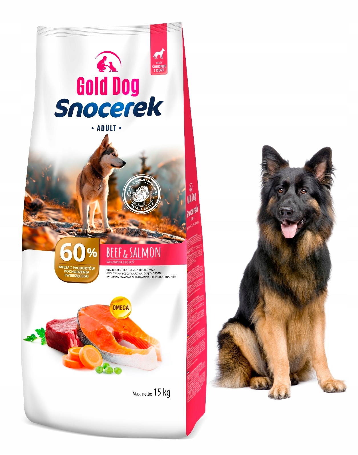Levně Krmivo pro psy Gold dog Snocerek 15 kg hovězí maso bez drůbeže na klouby