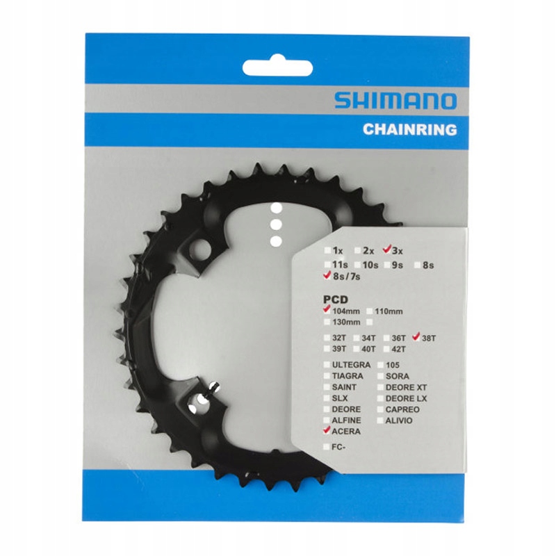 Tarcza Blat Shimano FCM361 38z Czarna FC-M361