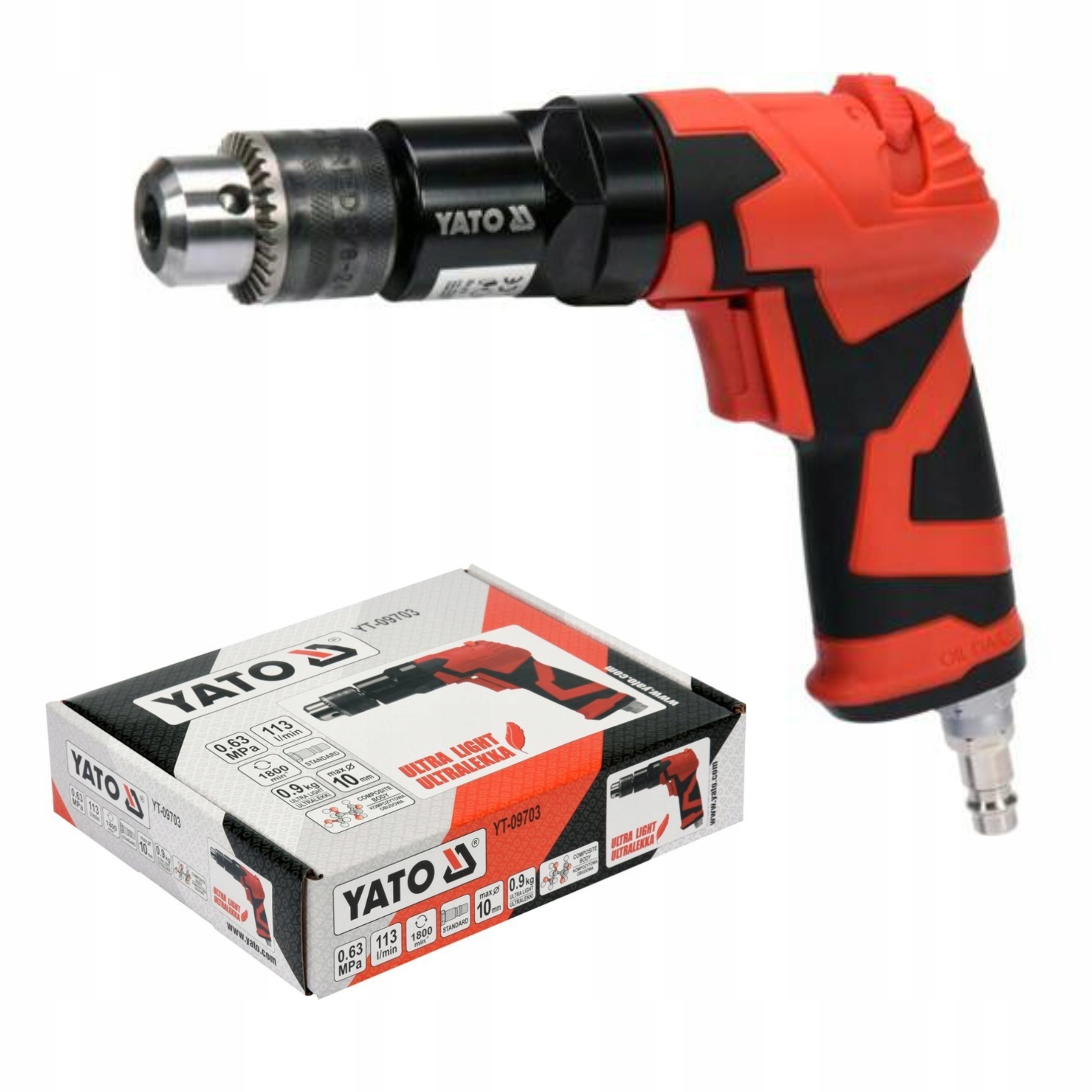 YATO ULTRALEKKA WIERTARKA PNEUMATYCZNA KOMPOZYTOWA