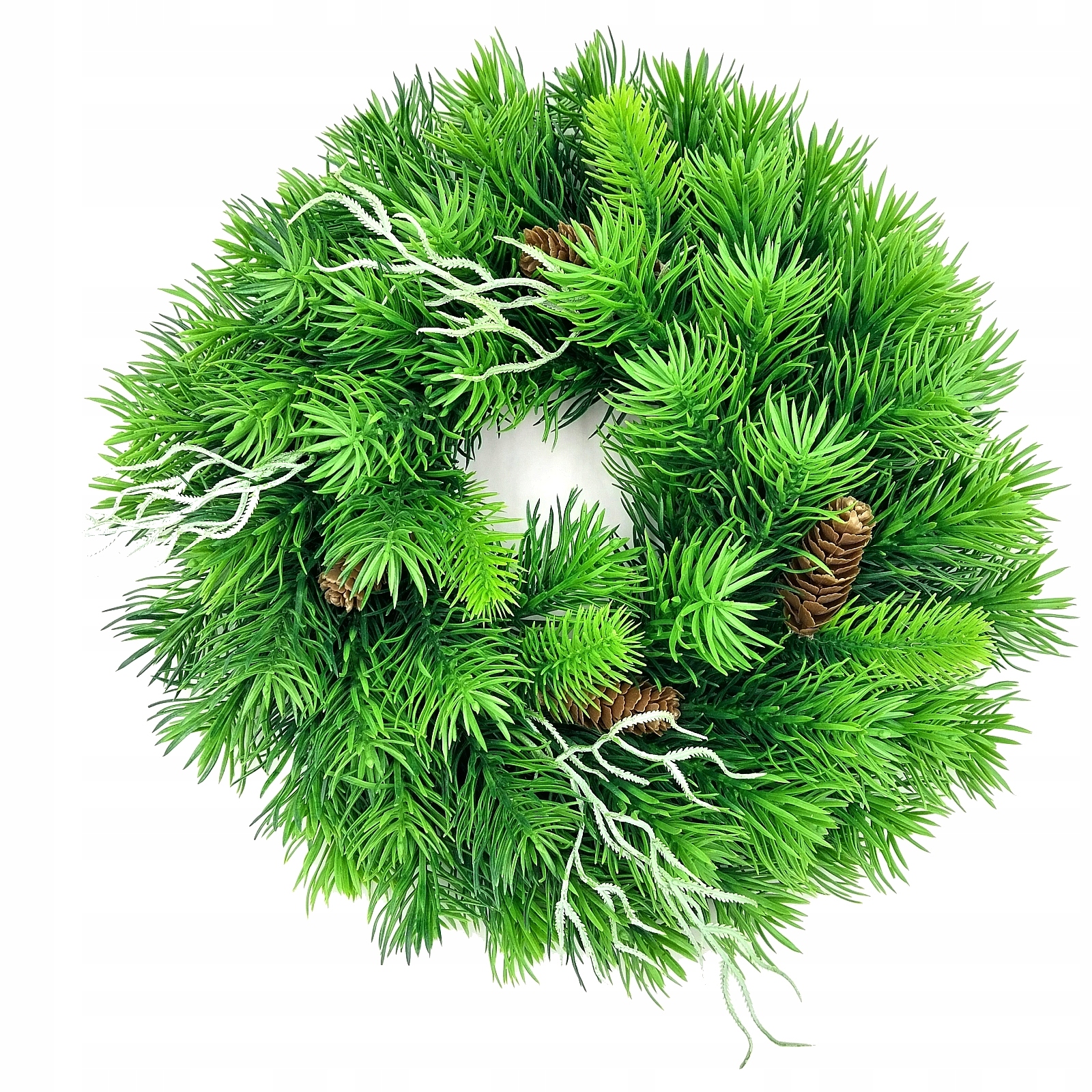 WIENIEC ŚWIĄTECZNY Z SZYSZKAMI STROIK 40 cm GĘSTA GIRLANDA DO ZAWIESZENIA