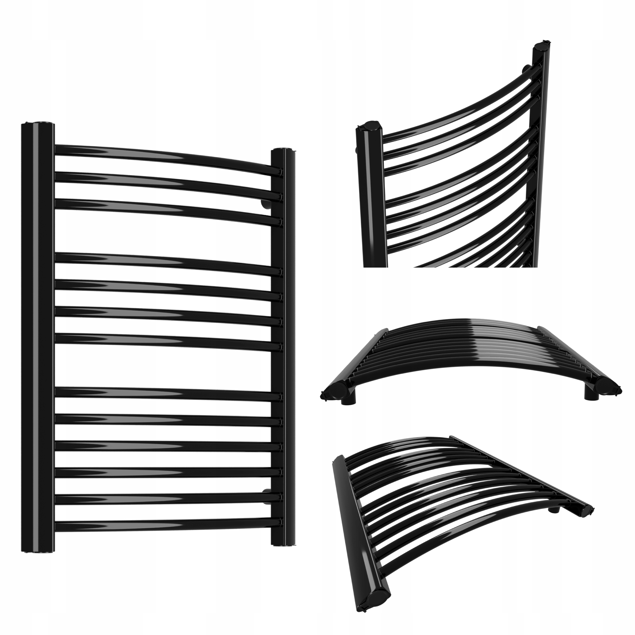 Koupelnový Radiátor Casual 940x570 Černý Lesk