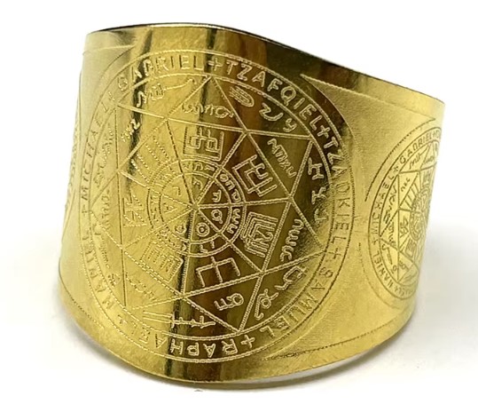 SYGNET PIERŚCIEŃ Pieczęć 7 Archaniołów Pierścień Ochronny Amulet Złoty