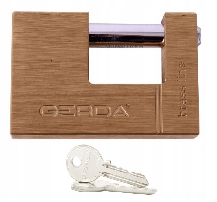 Gerda Mosazný visací zámek 3 klíče Pevný zámek 90 mm