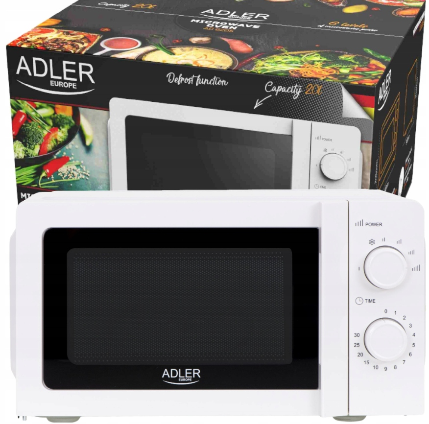 Mikrovlnná Trouba 20 L 700 W Rozmrazování Adler