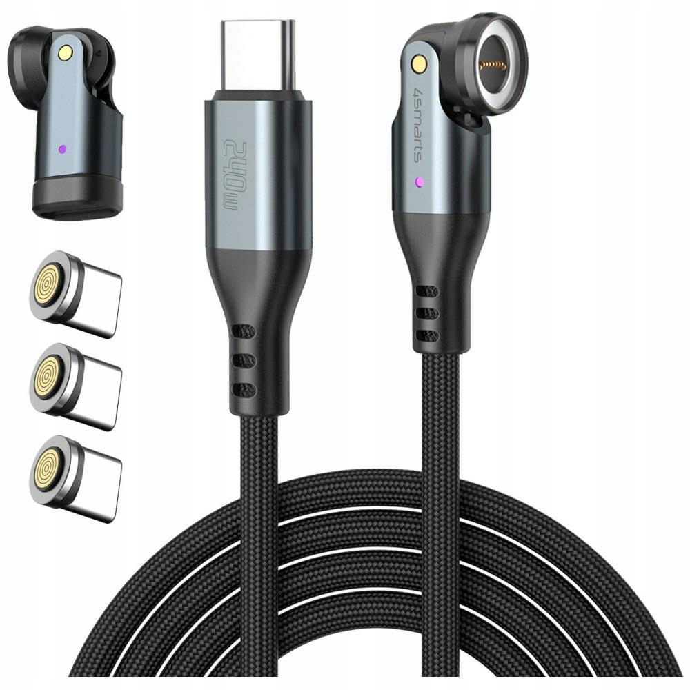 Kabel Usb-c 4smarts 540° Magnetyczny Cable Set GravityCord 240W 1.8m cz