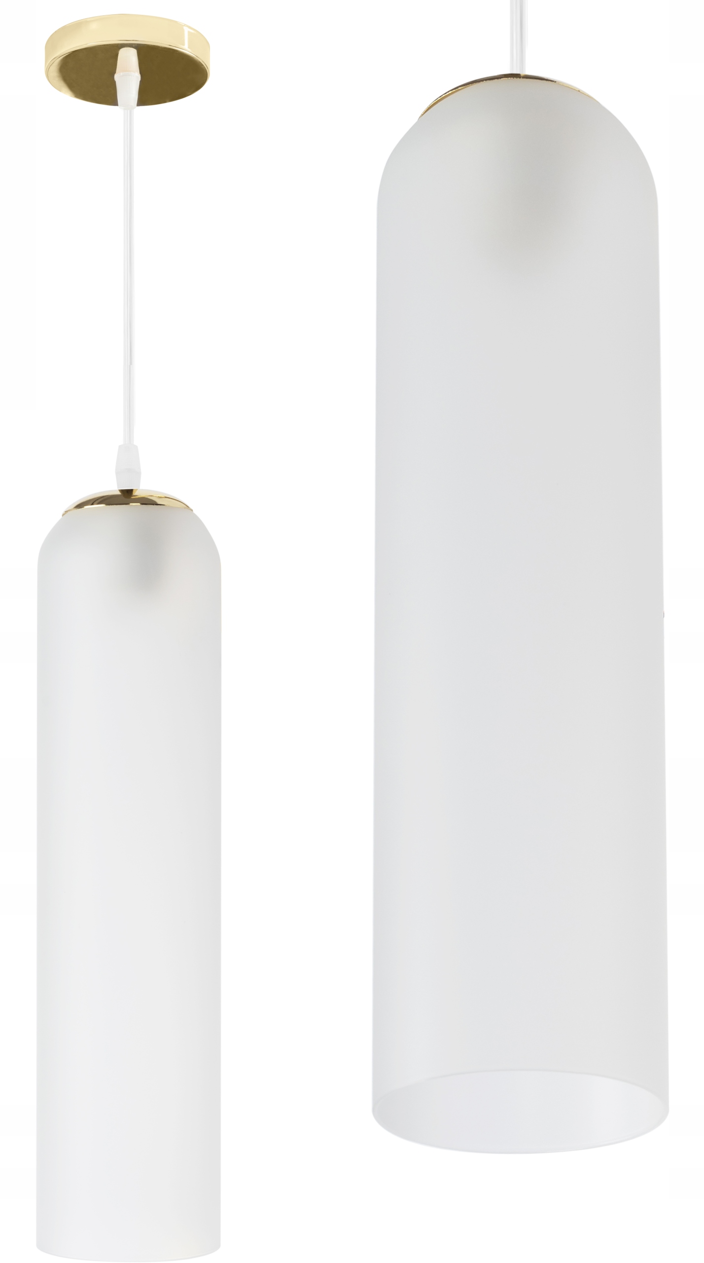 

Lampa Sufitowa Wisząca Szklana Glamour White Gold