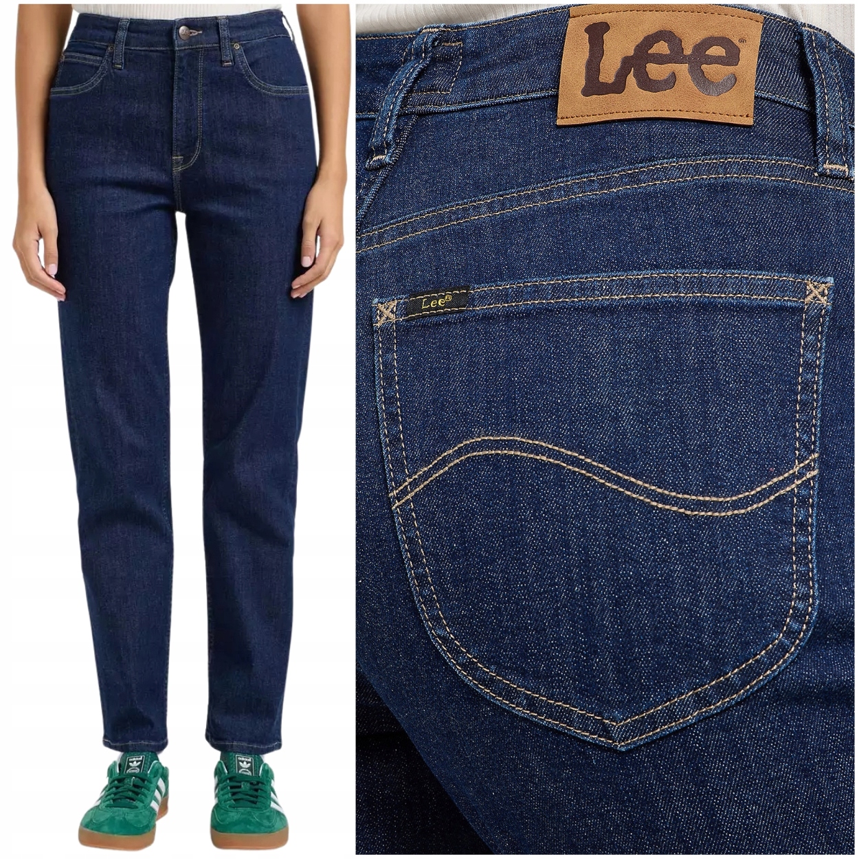 Lee Carol Darker View vysoké jednoduché dámské džínové kalhoty 7/8 W26 L33