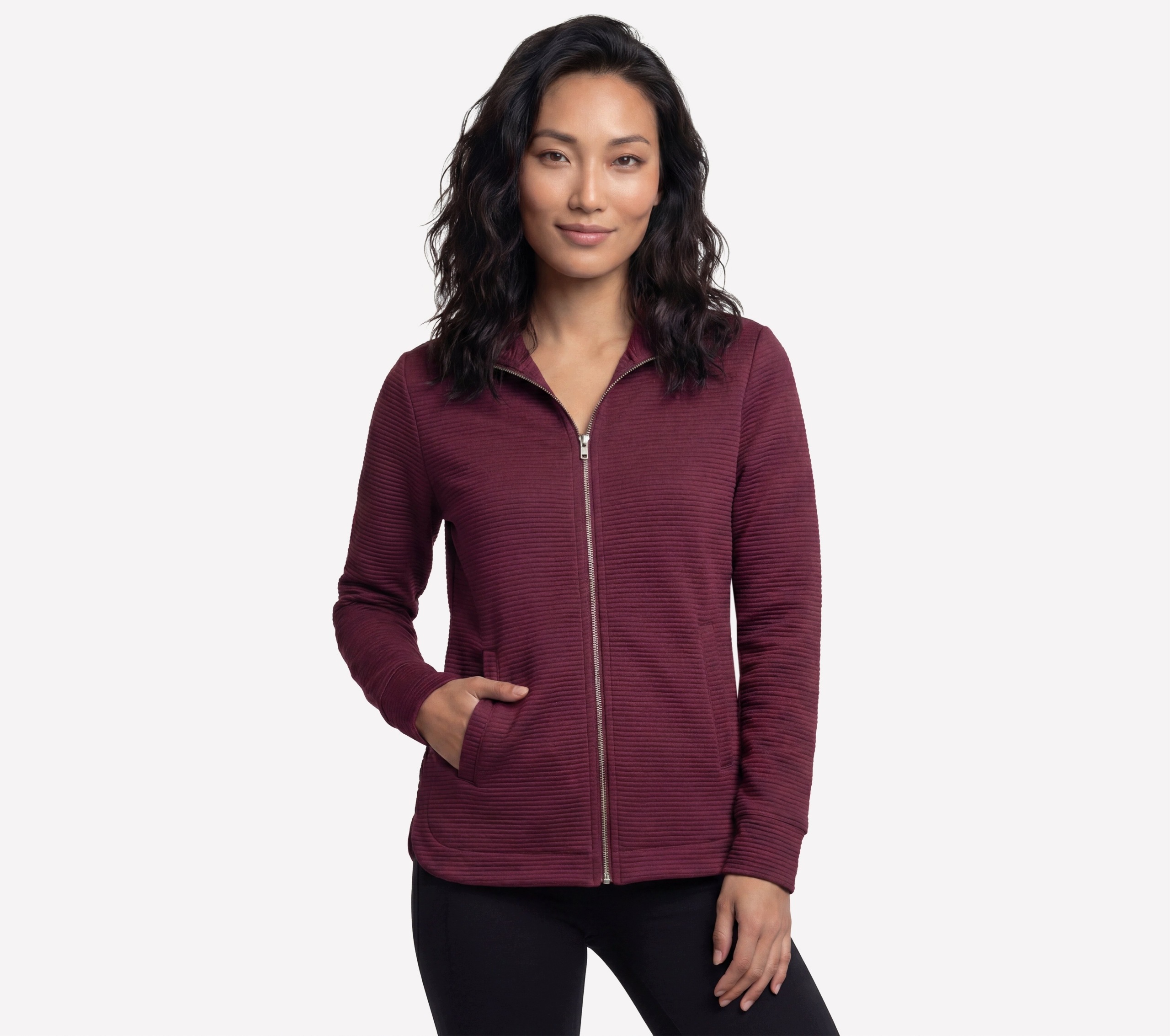 Mikina Skechers Go Walk Everywhere Tunic Jacket burgundská JA356 Bu