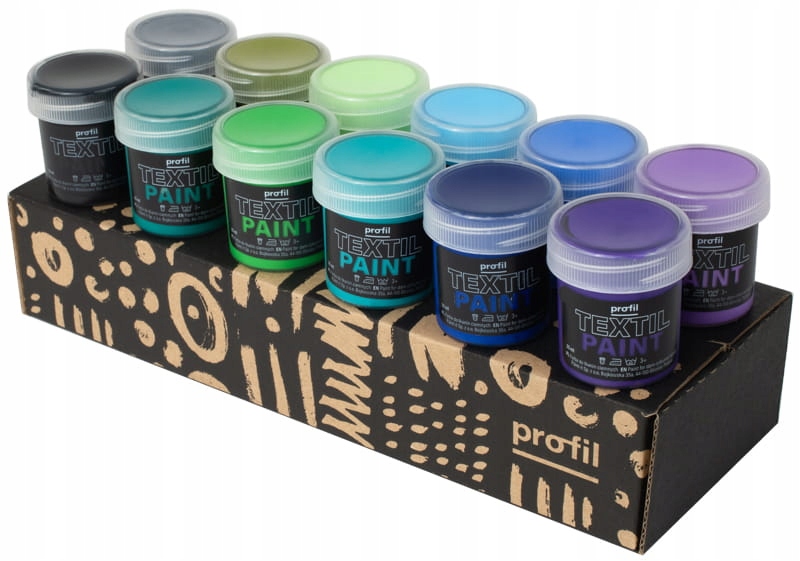 

Zestaw farb do tkanin ciemnych 12x 25 ml chłodne