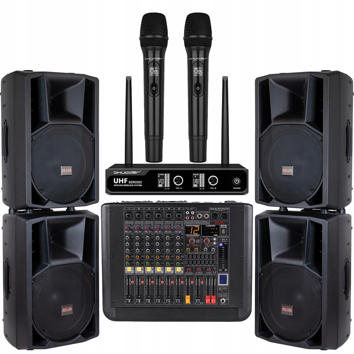 Zestaw nagłośnieniowy LNX33D4K Power-mikser mikrofony okablowanie mikser