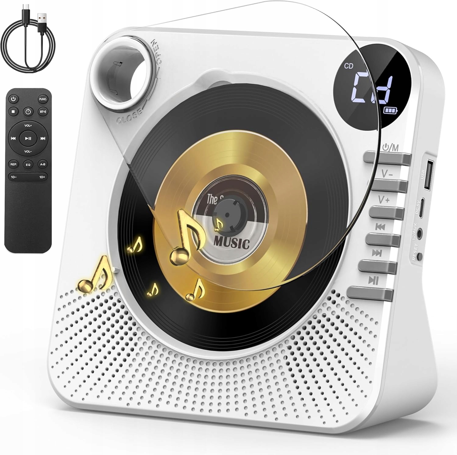 Přenosný Přehrávač CD Reproduktor Bluetooth Rádio Vynikající Dárky