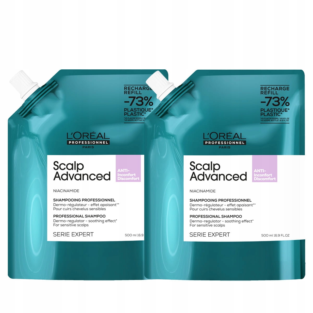 Loreal Scalp Advanced Anti-Discomfort šampon pro citlivou pokožku hlavy refillx2