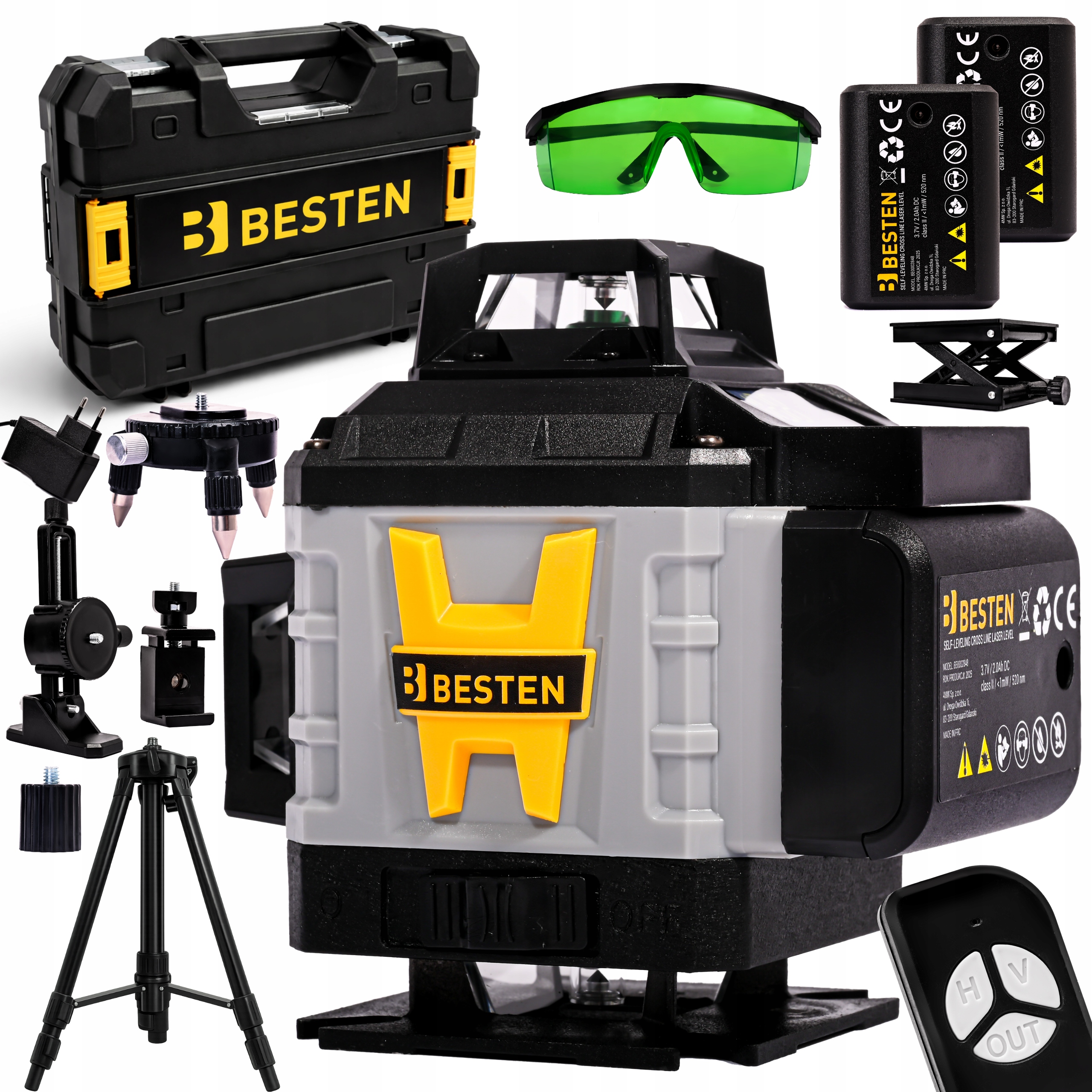 Besten Laserová vodováha 4D 16 linií křížová 360 Laserová sada
