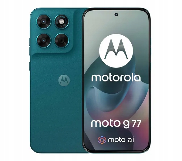 Smartfon Motorola moto g77 12/256GB Spruce Green Morski Słuchawki Ładowarka