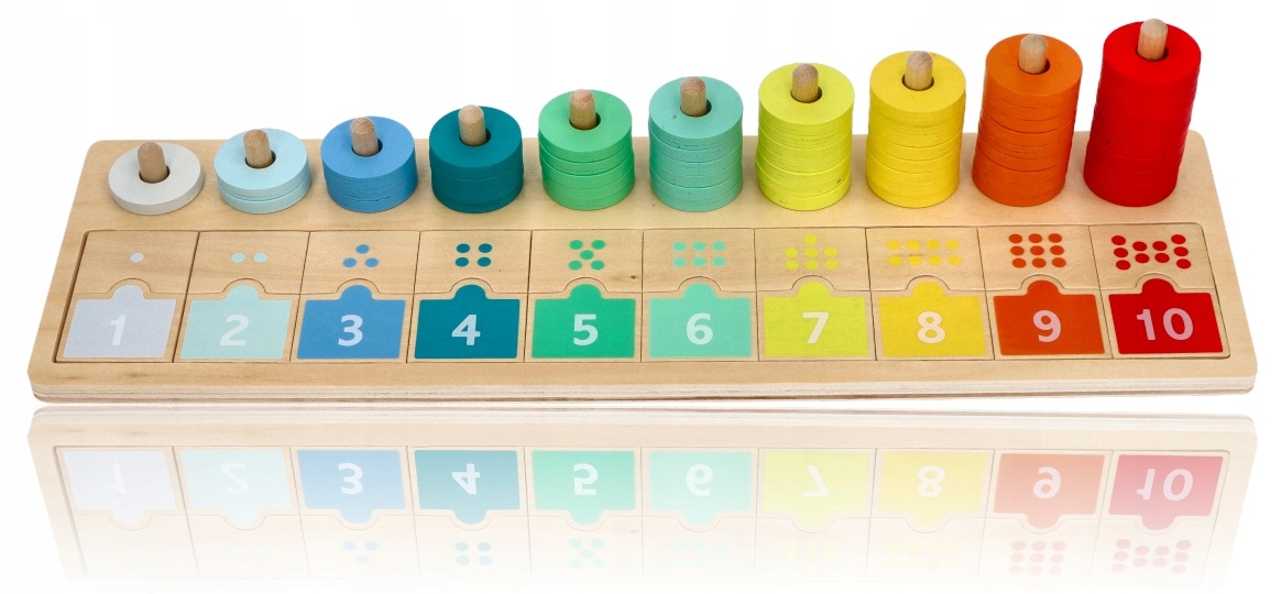 UKŁADANKA EDUKACYJNA Z DREWNA NAUKA LICZENIA LELIN
