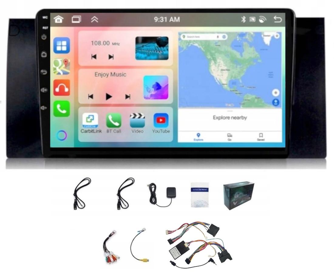 Android Rádio Navigace Bmw E39 1996-2003 Carplay 6GB Ram 128GB Paměť