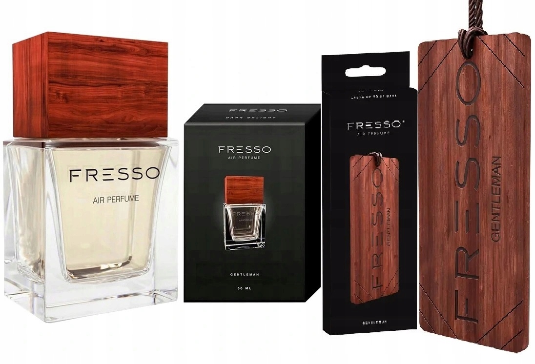 FRESSO GENTLEMAN AIR ZESTAW ZAPACH PERFUMY SAMOCHODOWE ZAWIESZKA 50ML