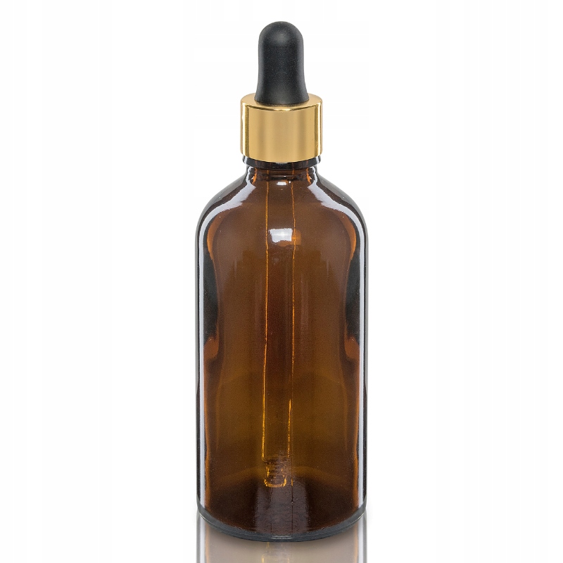 

Butelka szklana 100ml z pipetą złoto-czarną