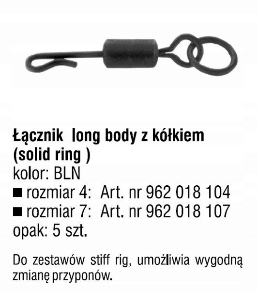Łącznik Long Body Z Pierścieniem Do Zestawów Karpiowych 7 Team Carp Konger