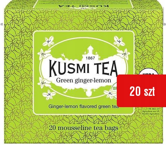 Levně Ginger Lemon Kusmi zelený čaj sáčky 20 ks