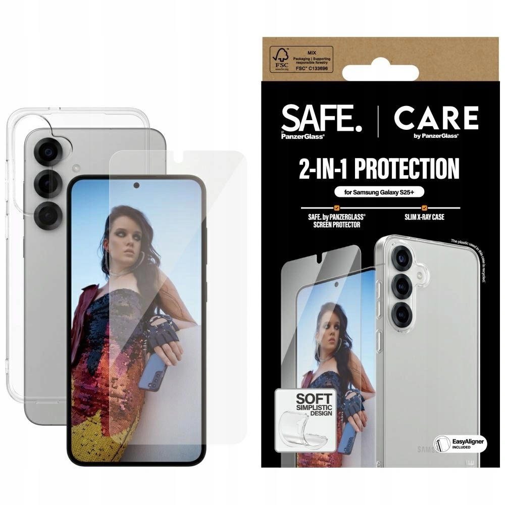 pouzdro sklo na displej Care by PanzerGlass Fashion 2v1 pro Galaxy S25+