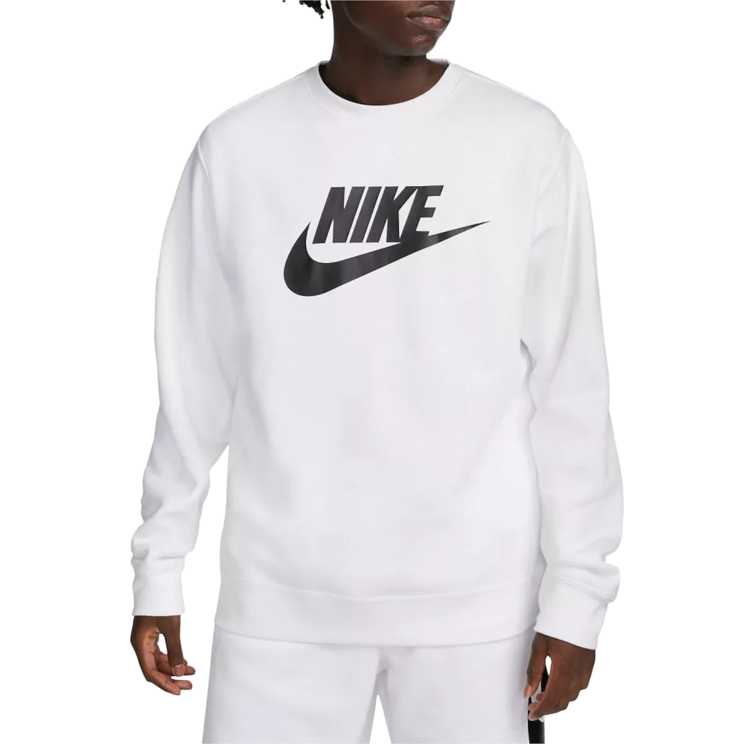 Pánská Bavlna Pánská Mikina Nike Sportswear Club Fleece [XXL] bílá