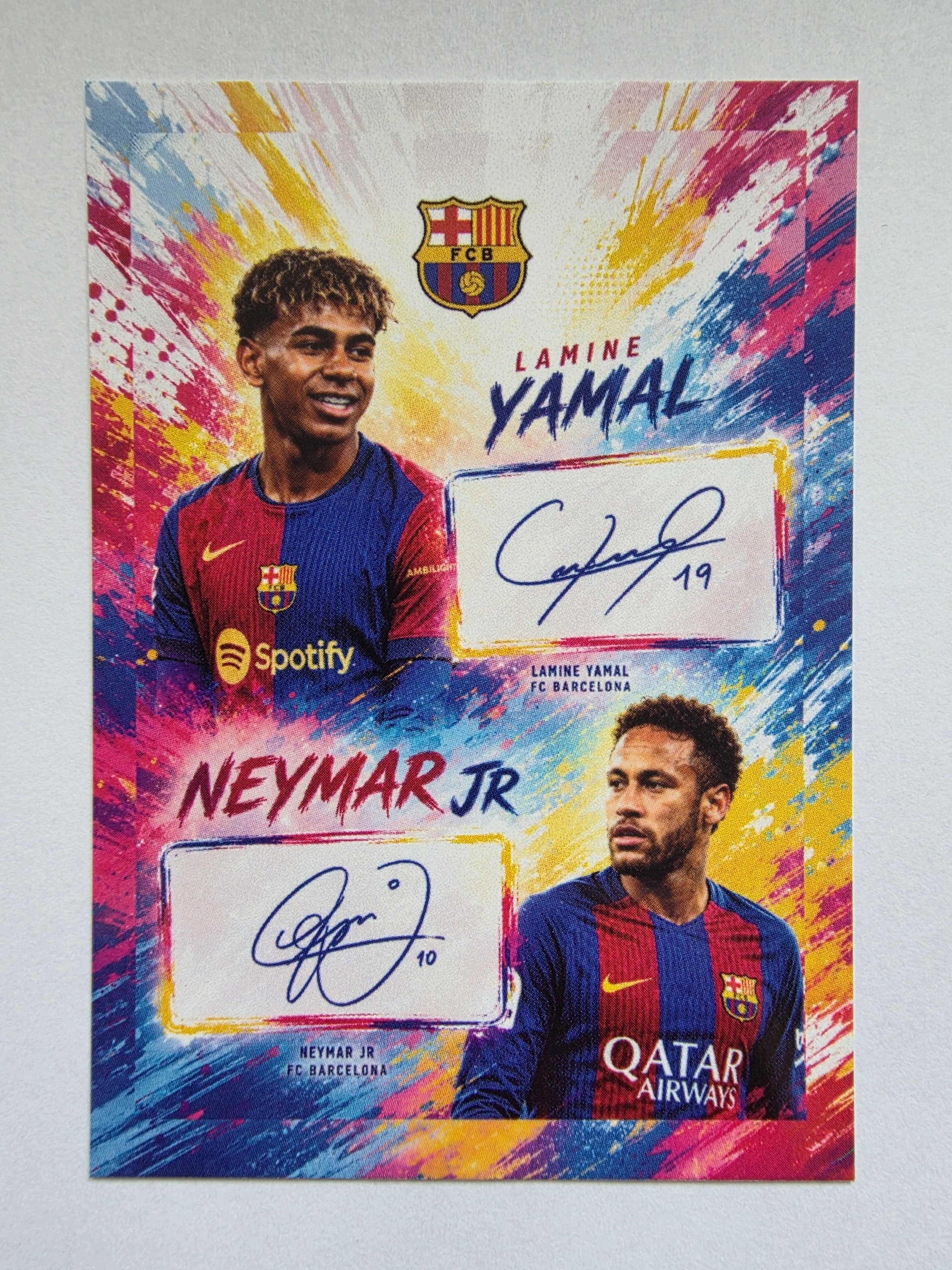 2026 Karta Autograf Nadruk Lamine Yamal Neymar Fc Barcelona Legends /D3