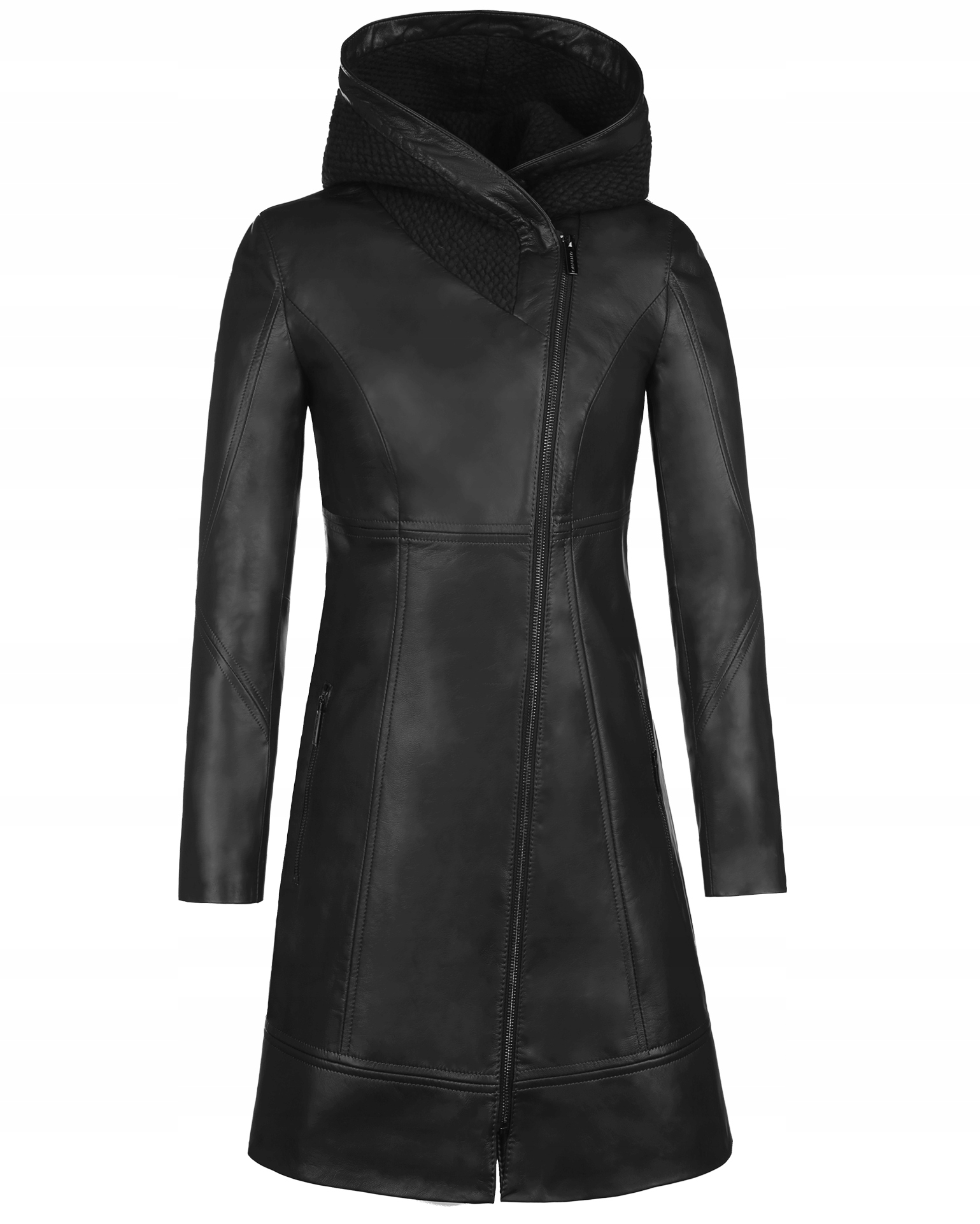 Černý Dámský Kožený Kabát Roma 2XL/44
