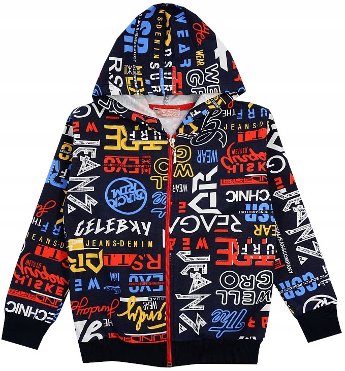 

Bluza Zamek Kaptur napisy nadruki 98 J58F