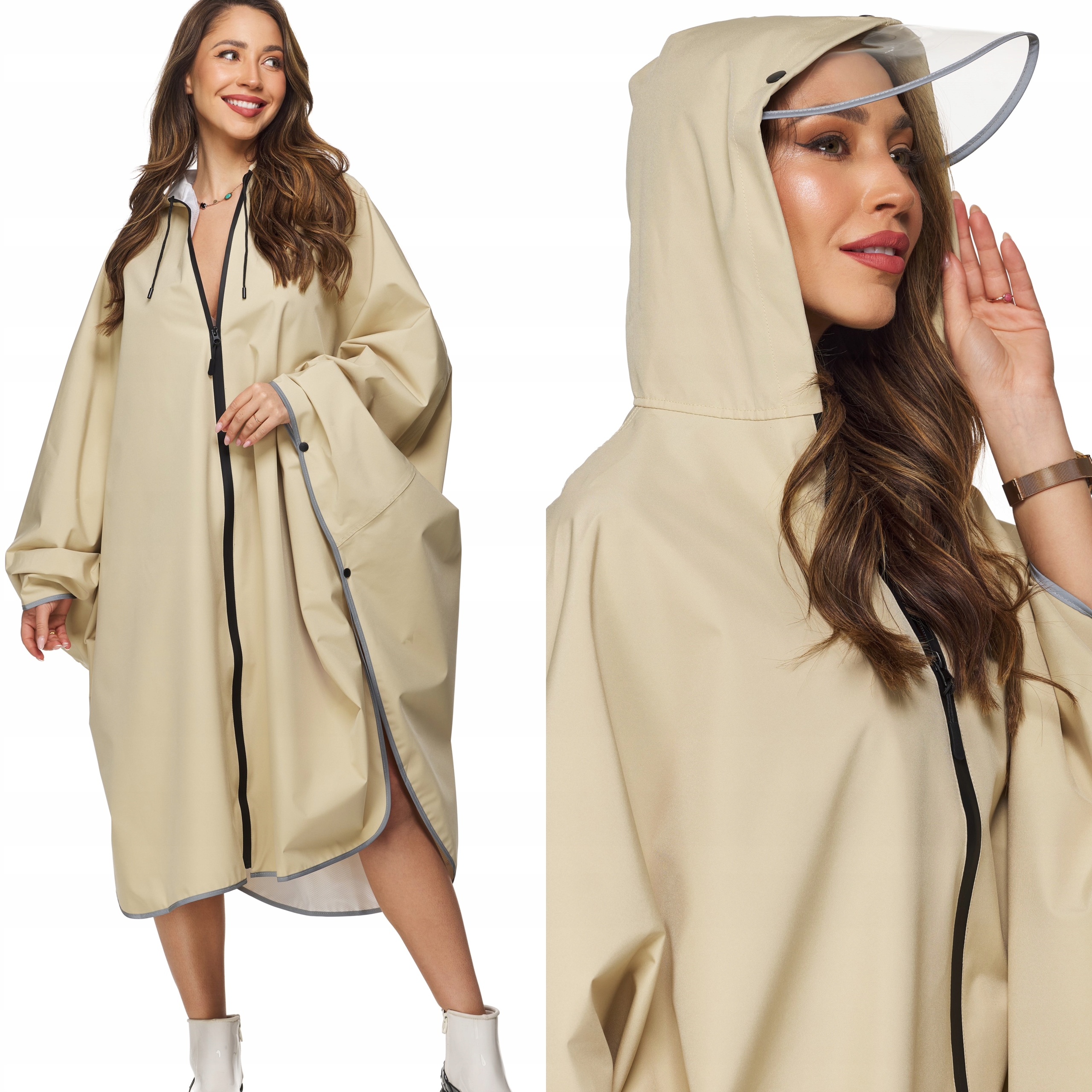 Ponczo Przeciwdeszczowe Z Kapturem płaszcz peleryna na deszcz wodoodporne