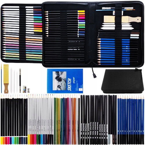 

Zestaw Do Szkicowania Rysowania Ołówki Etui Szkic