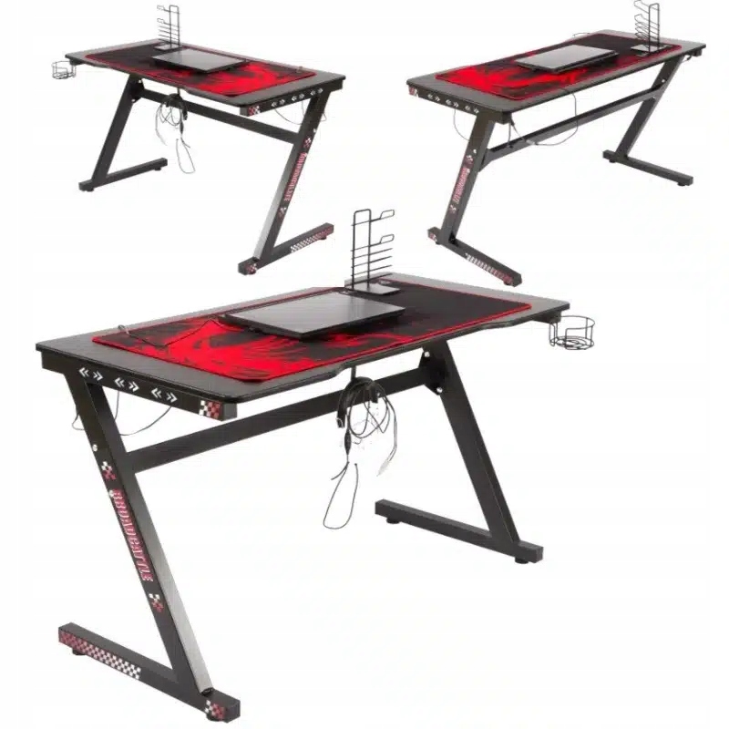 Počítačový herní stůl pro hráče Led Rgb 120x66 cm