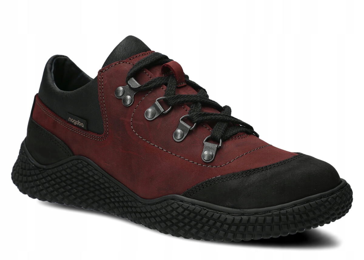 Dámské kožené polobotky vínová barva Nagaba 623 pohodlné outdoorové 38