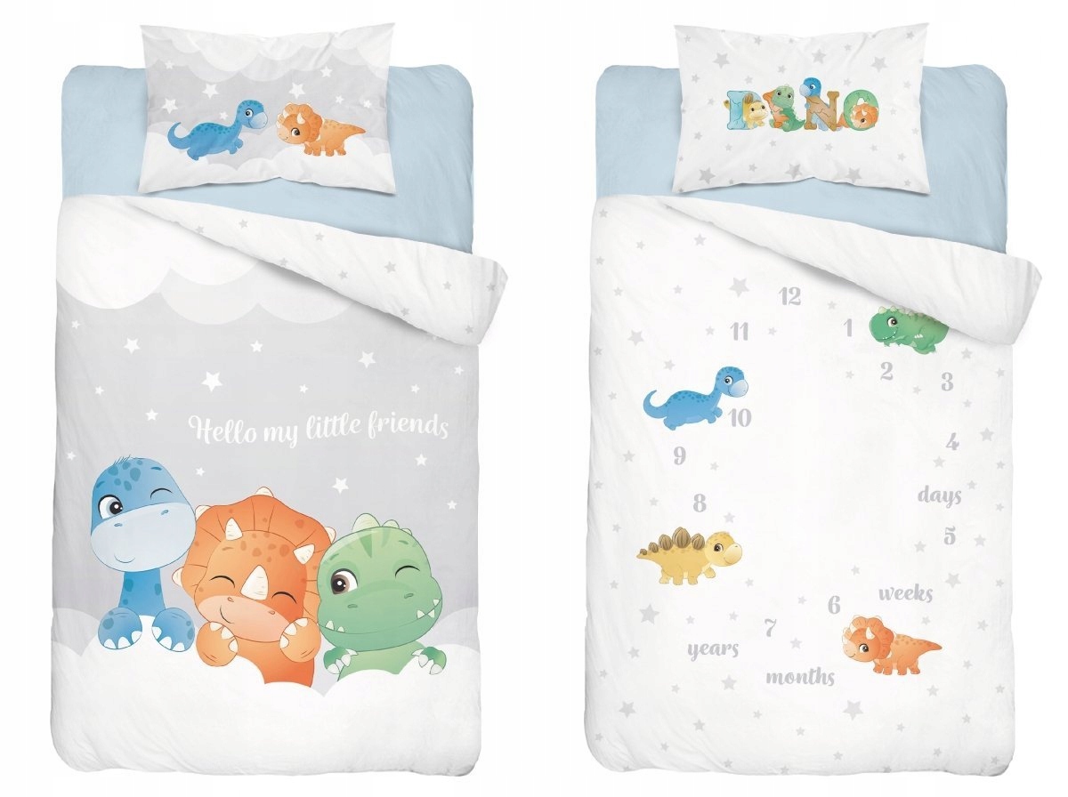 

Pościel Dinozaury Maya Moo 100x135 cm Szara 3958A