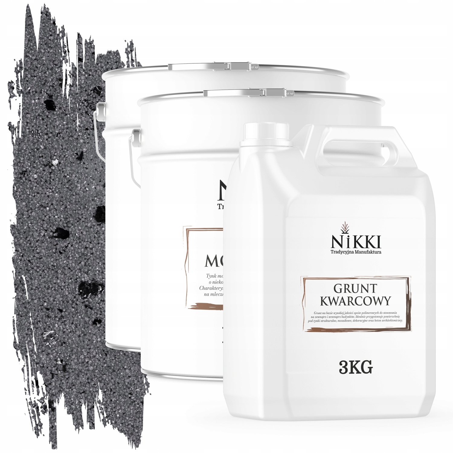 Mozaiková Omietka Živicová Šedá Tmavo Čierna Mika M06 Sada 2x12,5KG +základný Náter