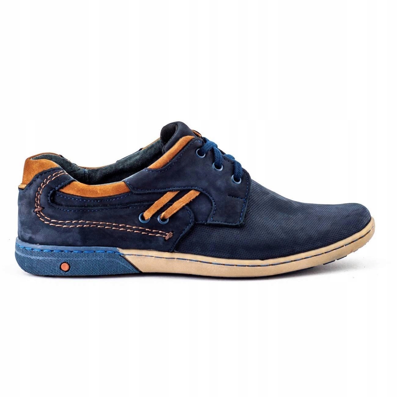 

Buty męskie skórzane casual 861L granatowe 43