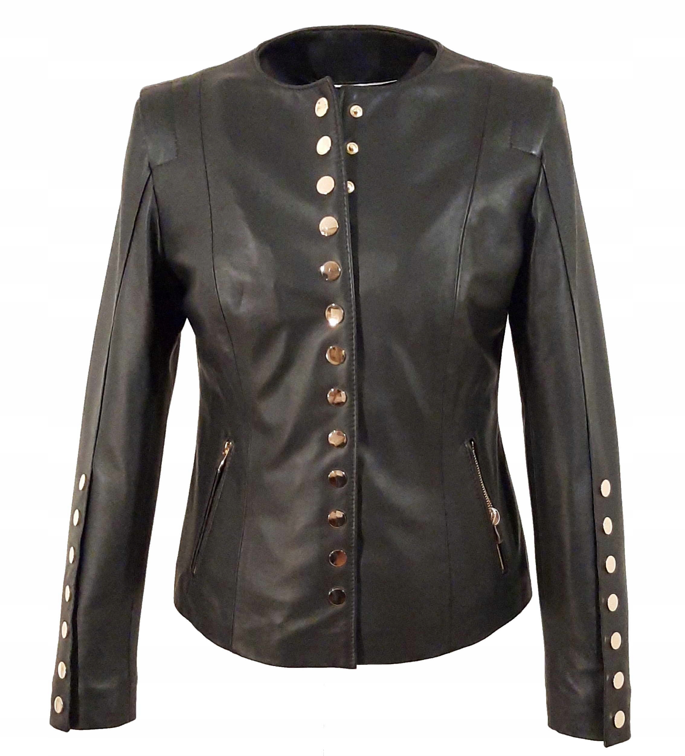 KURTKA SKÓRZANA CHANELKA DAMSKA ZŁOTE LEKKA NOWOŚĆ