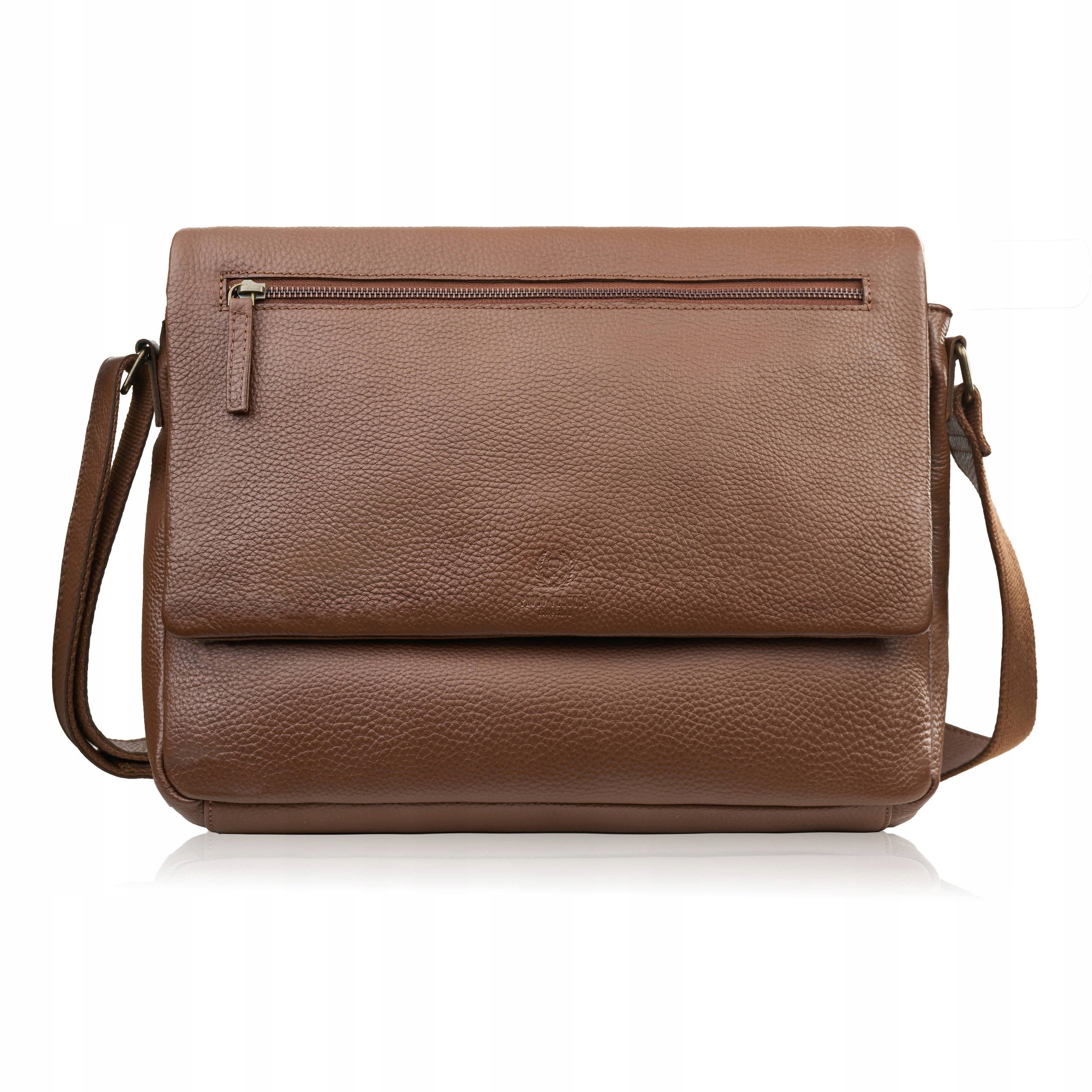 Pánská kožená taška na notebook přes rameno hnědá Paolo Peruzzi IM-03-BR