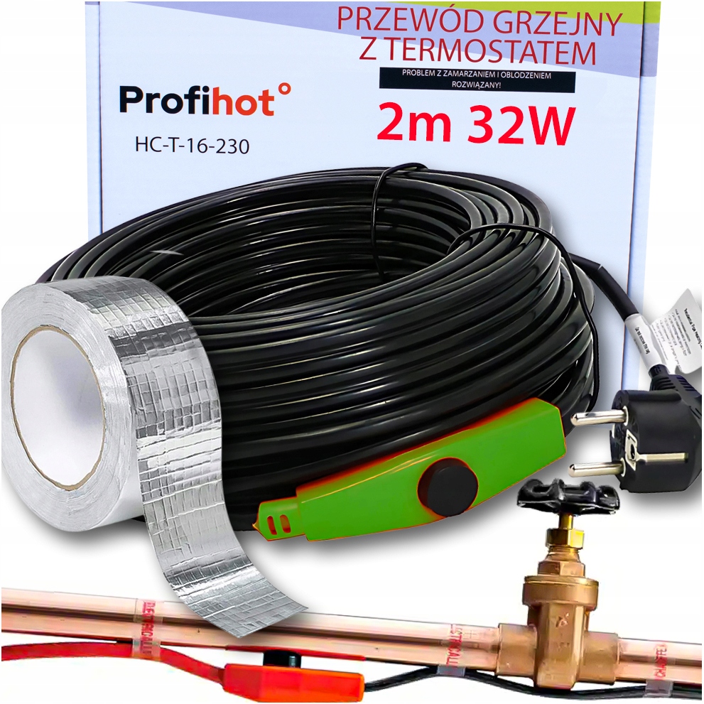 Topný Kabel s Termostatem topný kabel Páska Bonus 230V 32W 2M