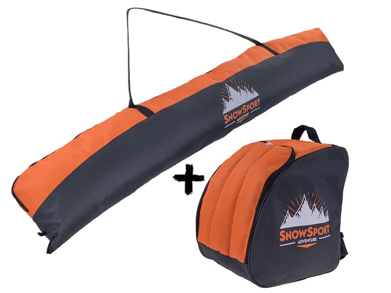 Zestaw Snowsport Pokrowiec na narty Orange 180 cm +Pokrowiec na buty Orange