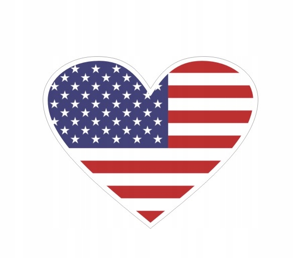 

Naklejka Flagi 10 cm Serce Stany Zjednoczone Usa