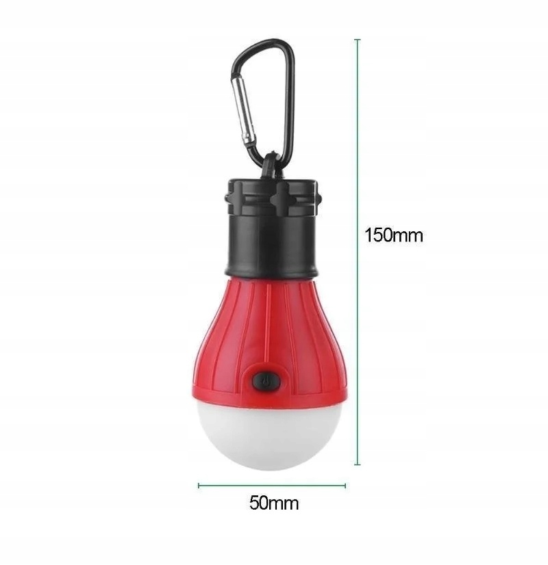 Lampa LED 4 szt z karabińczykiem wodoodporna VIBRA CAMPING Rodzaj bateryjna