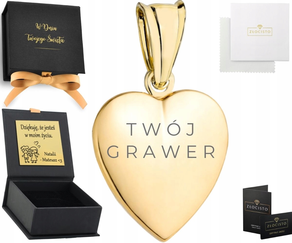 Zlatý přívěsek Srdíčko S Vaším Gravírováním Zlato 585 Dárek
