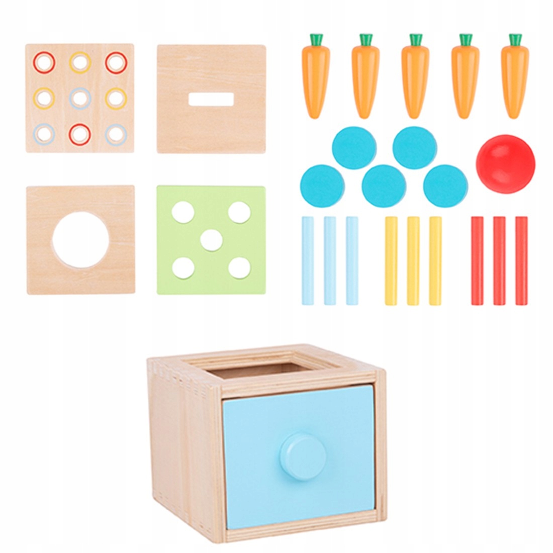 

Tooky Toy Drewniana Kostka Edukacyjna Szuflada 4w1