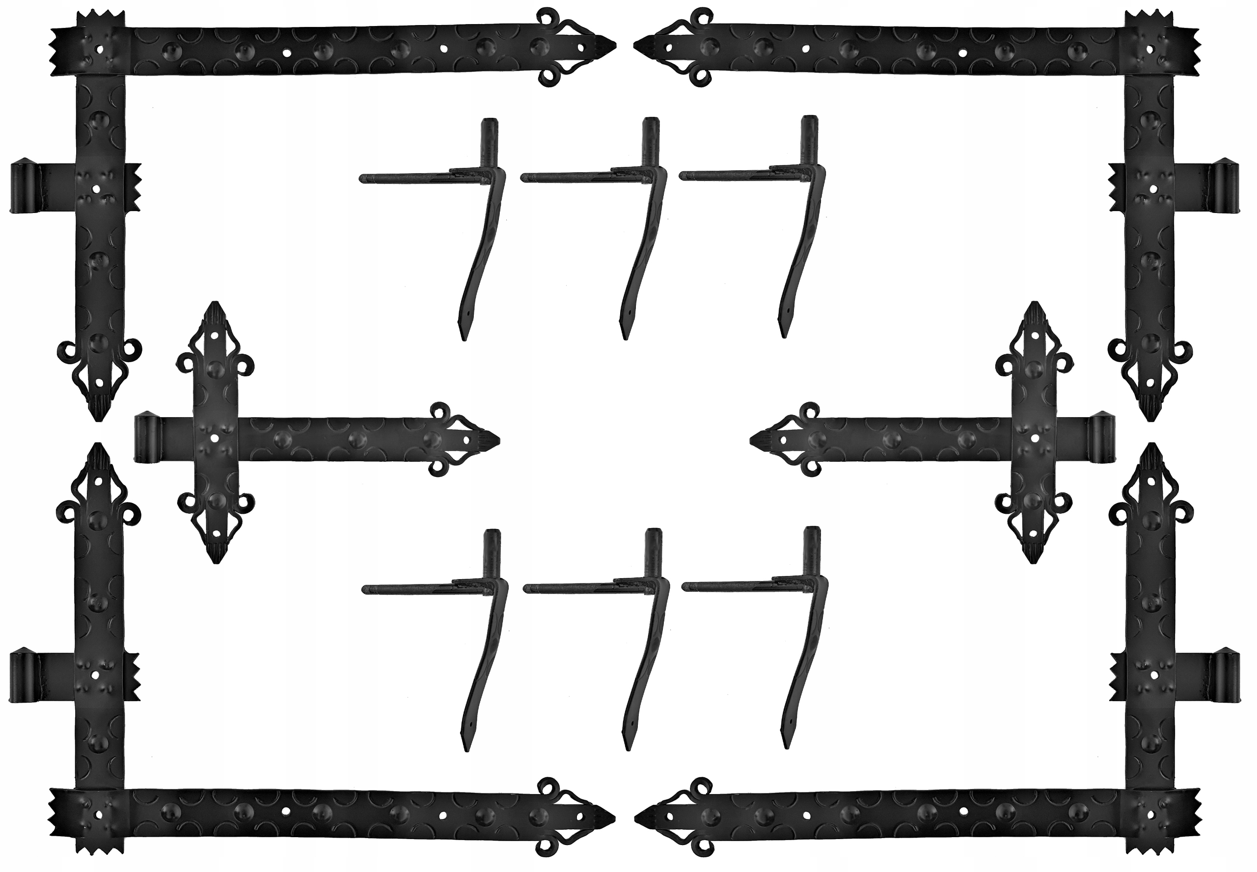 Úhlový Pásový Závěs Kovaný Retro 600MM Kpl 6 Ks