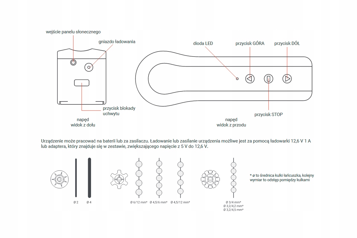 Napęd Silnik do Rolet Żaluzji Panel Solarny Pilot Seria Cortino