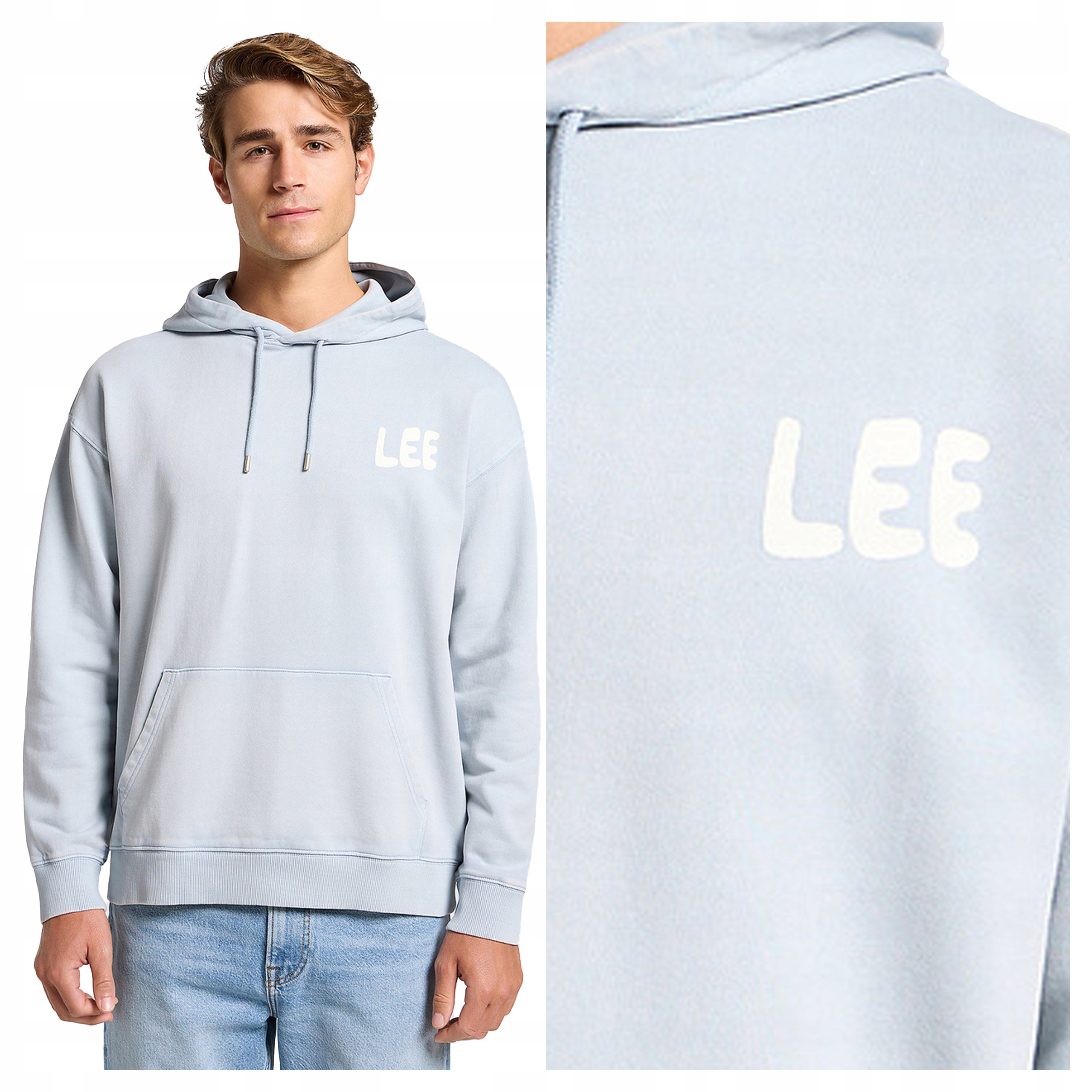 Lee Relaxed Graphic Hoodie M Pánská mikina nerozepínací