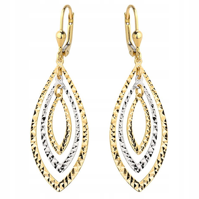 Zlaté Náušnice pr 585 Anglické Diamantové 14k